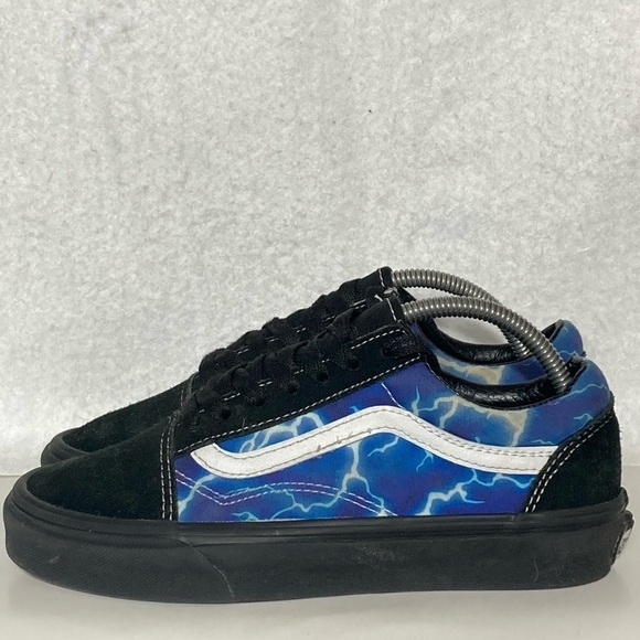 Vans Womens Old Skool Lightning Blue/Black Suede Canvas Sneakers Shoes SZ US 6.5 - Picture 2 of 11